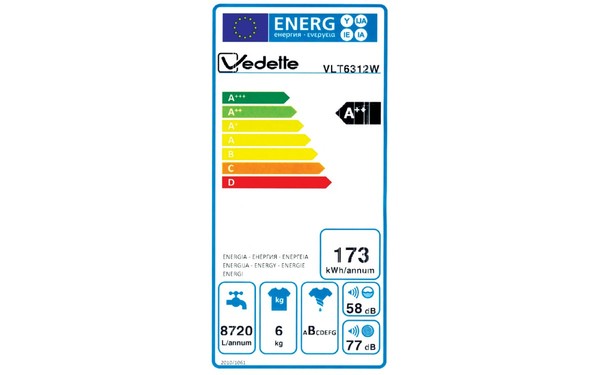 VEDETTE VLT6312W - &Eacute;tiquette &eacute;nergie