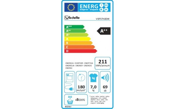 VEDETTE VSF57H2DW - &Eacute;tiquette &eacute;nergie