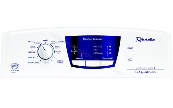 VEDETTE VST562XL - Panneau de commandes (cr&eacute;dit : Boulanger)