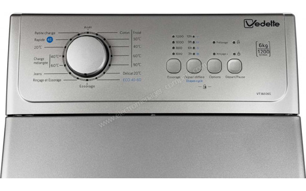 VEDETTE VT36026S - Panneau de commandes