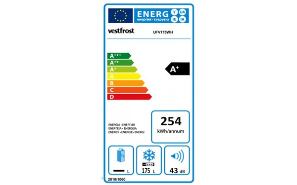 VESTFROST UFV175WH - &Eacute;tiquette &eacute;nergie