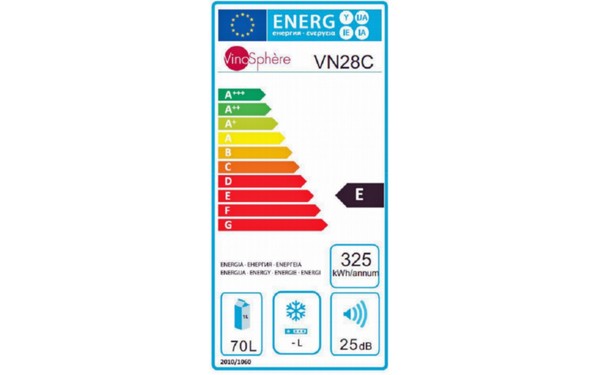 VINOSPHERE VN28C - &Eacute;tiquette &eacute;nergie
