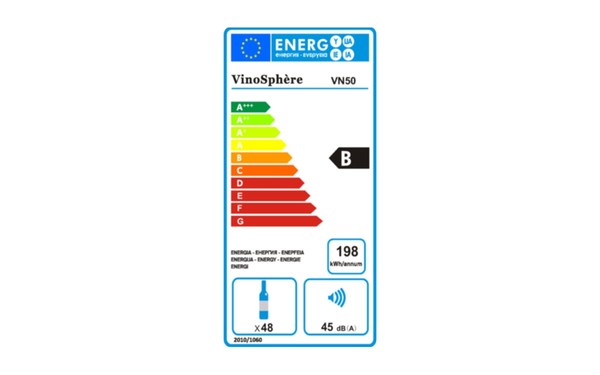 VINOSPHERE VN50 - &Eacute;tiquette &eacute;nergie
