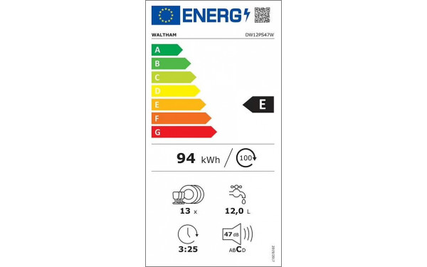 WALTHAM DW12PS47W - &Eacute;tiquette &eacute;nergie v2