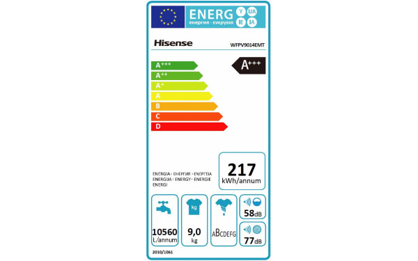 HISENSE WFPV9014EMT - &Eacute;tiquette &eacute;nergie