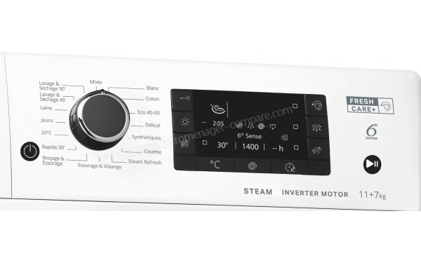 WHIRLPOOL FWDD1171582WBCVFRN - Vue des programmes