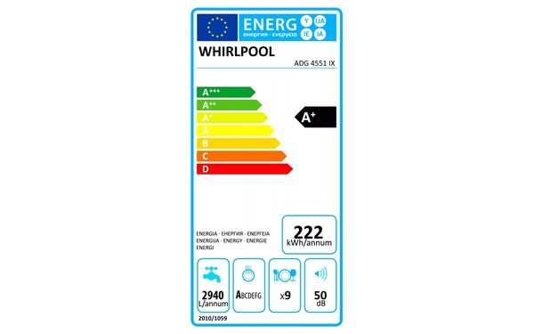 WHIRLPOOL ADG4551IX - &Eacute;tiquette &eacute;nergie