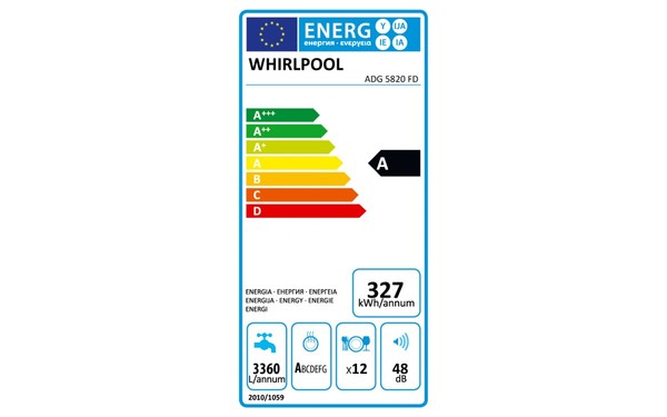WHIRLPOOL ADG5820FD - &Eacute;tiquette &eacute;nergie