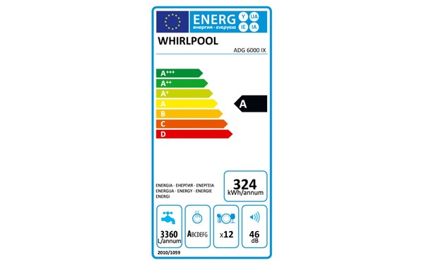 WHIRLPOOL ADG6000IX - &Eacute;tiquette &eacute;nergie