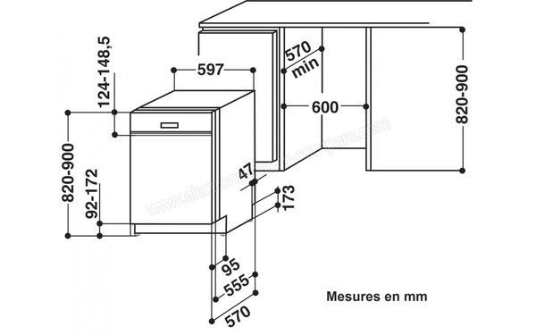 WHIRLPOOL ADG6353A+PCIX - Schema d'encastrement