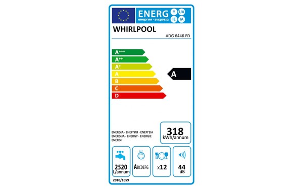 WHIRLPOOL ADG6446FD - &Eacute;tiquette &eacute;nergie