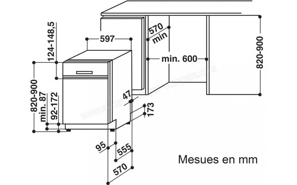 WHIRLPOOL ADG7000IX - Sch&eacute;ma d'encastrement