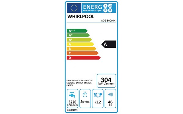 WHIRLPOOL ADG8000IX - &Eacute;tiquette &eacute;nergie
