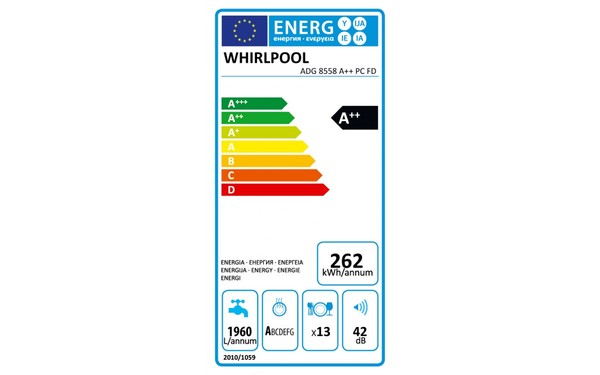 WHIRLPOOL ADG8558A++PCFD - &Eacute;tiquette &eacute;nergie