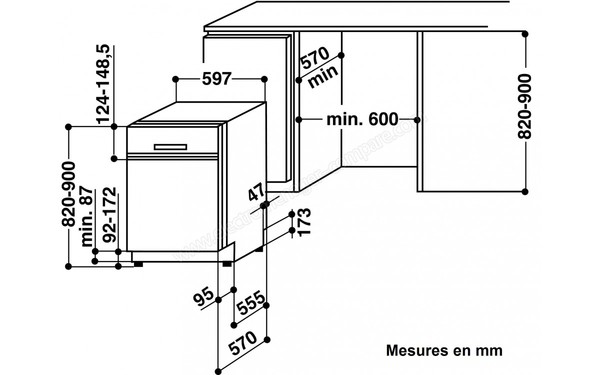 WHIRLPOOL ADG8777WH - Schema d'encastrement