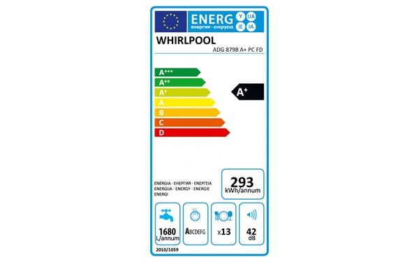 WHIRLPOOL ADG8798A+PCFD - &Eacute;tiquette &eacute;nergie