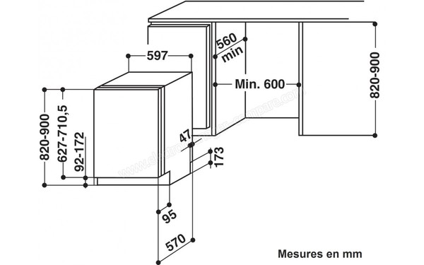WHIRLPOOL ADG8798A++PCFD - Schema d'encastrement