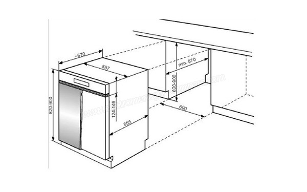 WHIRLPOOL ADG9624FD - Sch&eacute;ma d'encastrement (cr&eacute;dit : Darty)