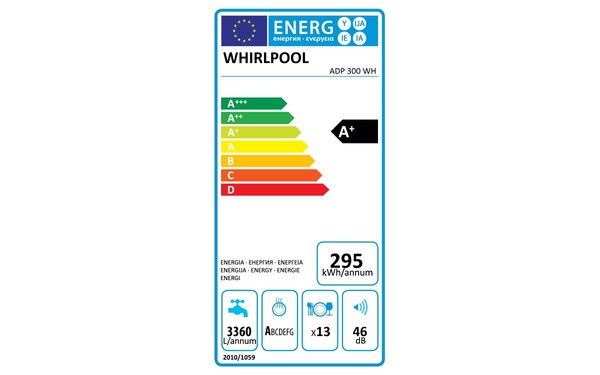 WHIRLPOOL ADP300WH - &Eacute;tiquette &eacute;nergie
