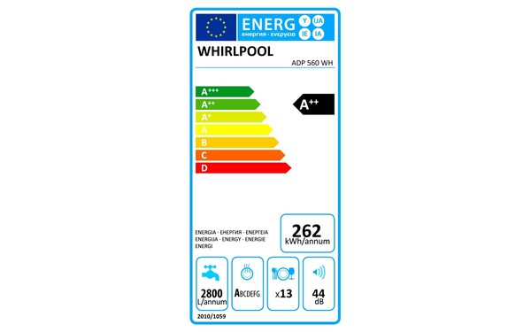 WHIRLPOOL ADP560WH - &Eacute;tiquette &eacute;nergie