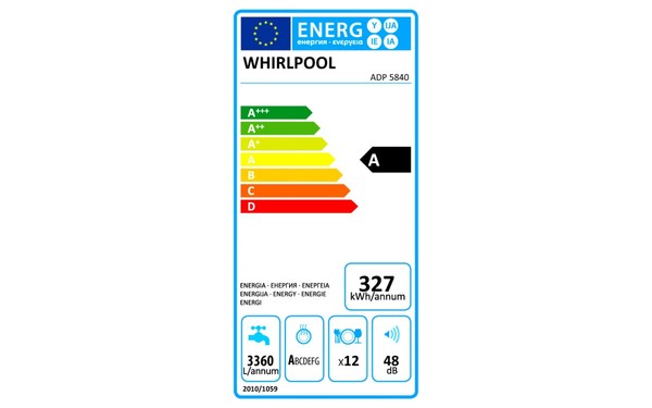 WHIRLPOOL ADP5840 - &Eacute;tiquette &eacute;nergie