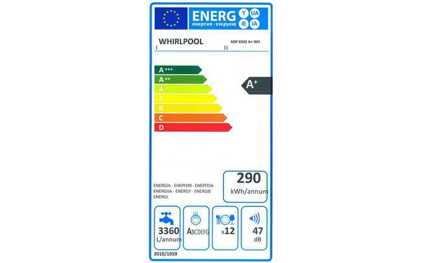 WHIRLPOOL ADP6342WH - &Eacute;tiquette &eacute;nergie