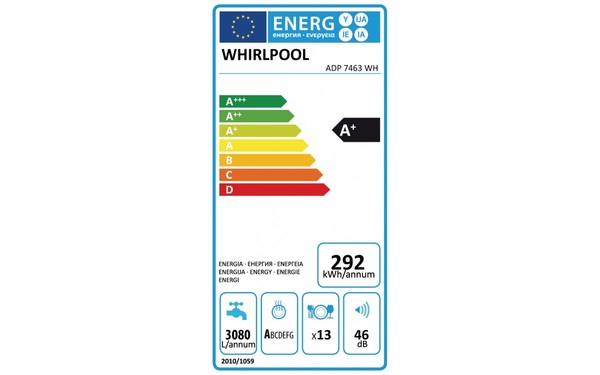 WHIRLPOOL ADP7463WH - &Eacute;tiquette &eacute;nergie