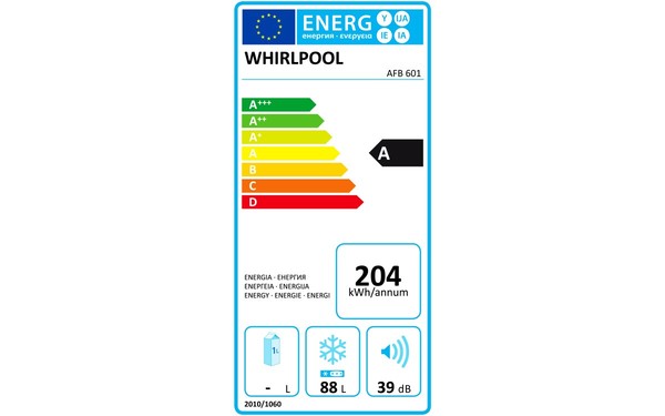WHIRLPOOL AFB601WH - &Eacute;tiquette &eacute;nergie