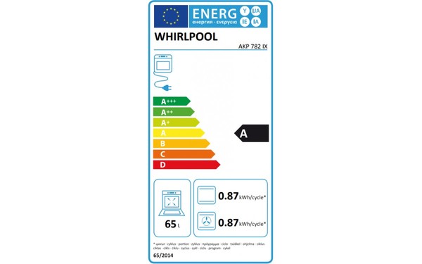 WHIRLPOOL AKP 782/IX - &Eacute;tiquette &eacute;nergie