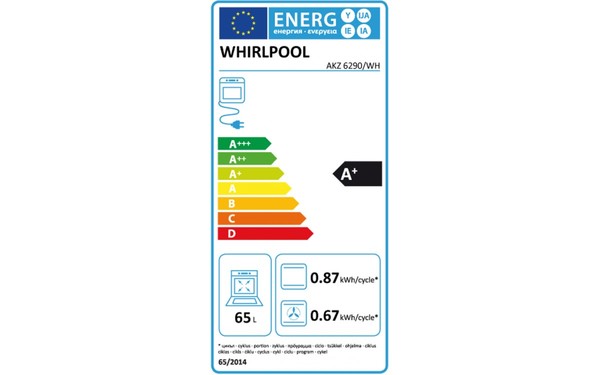 WHIRLPOOL AKZ 6290/WH - &Eacute;tiquette &eacute;nergie