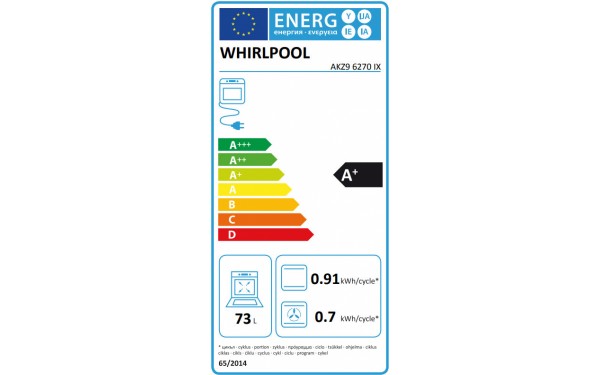 WHIRLPOOL AKZ9 6270/IX - &Eacute;tiquette &eacute;nergie