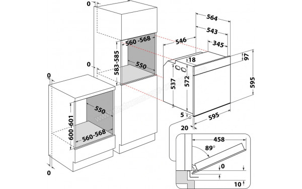 WHIRLPOOL AKZ9 6490/NB - Dimensions