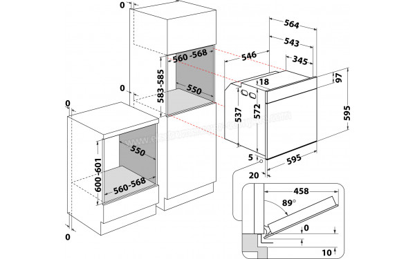 WHIRLPOOL AKZ9 9480 IX - Dimensions