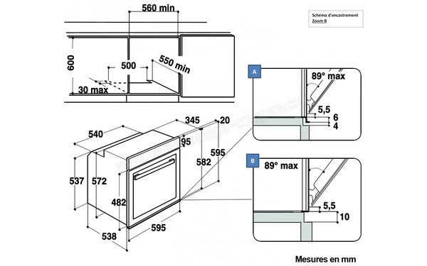 WHIRLPOOL AKZM 7630/IXL - Sch&eacute;ma d'encastrement