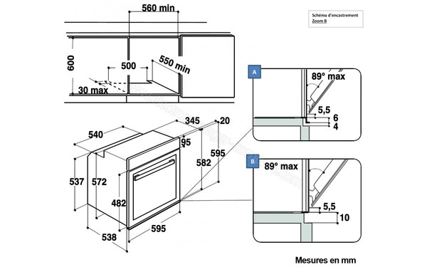 WHIRLPOOL AKZM 7630/NB - Sch&eacute;ma d'encastrement