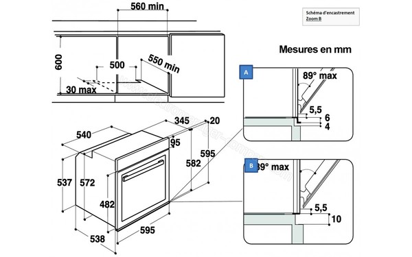 WHIRLPOOL AKZM 7810/WH/01 - Sch&eacute;ma d'encastrement
