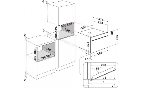 WHIRLPOOL AMW 734/IX - Dimensions