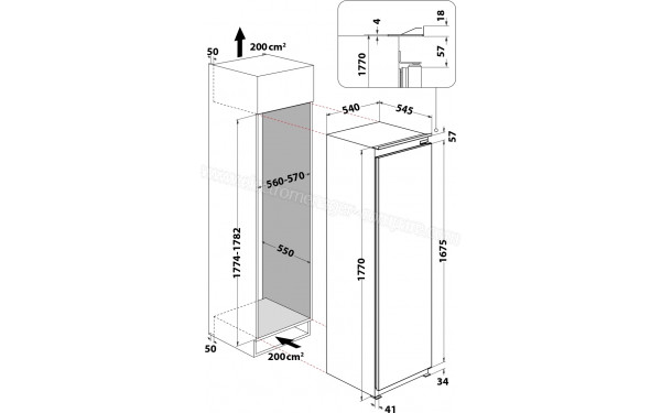WHIRLPOOL ARG180152 - Dimensions