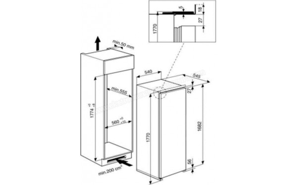 WHIRLPOOL ARG180702FR - Dimensions