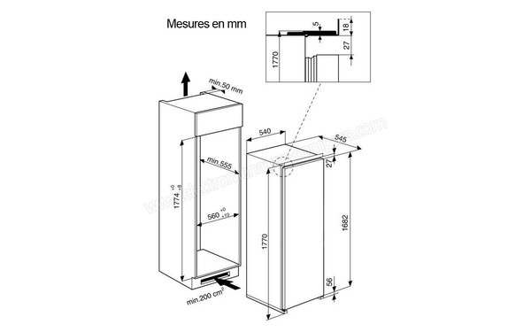 WHIRLPOOL ARG18470A+ - Sch&eacute;ma d'encastrement