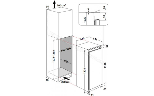 WHIRLPOOL ARG7342FR - Dimensions