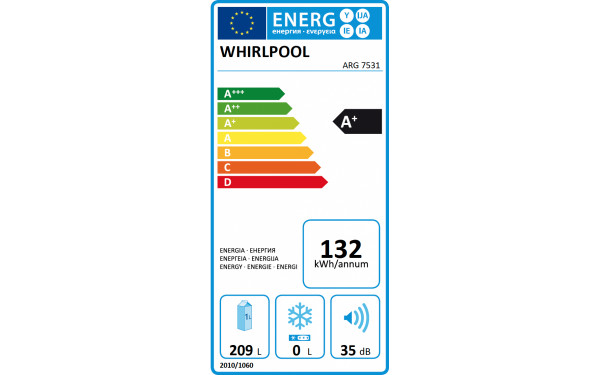 WHIRLPOOL ARG7531 - &Eacute;tiquette &eacute;nergie
