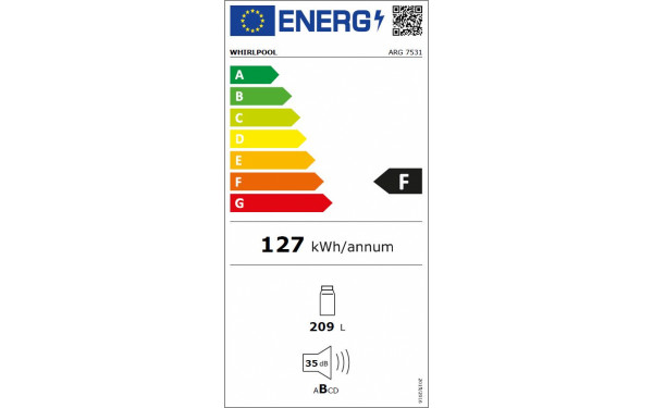 WHIRLPOOL ARG7531 - &Eacute;tiquette &eacute;nergie v2