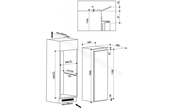 WHIRLPOOL ARG760/A+ - Schema d'encastrement