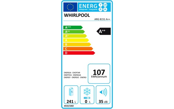 WHIRLPOOL ARG8151A++ - &Eacute;tiquette &eacute;nergie