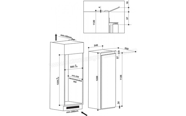 WHIRLPOOL ARG850/A++ - Schema d'encastrement
