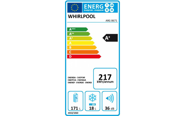 WHIRLPOOL ARG8671 - &Eacute;tiquette &eacute;nergie