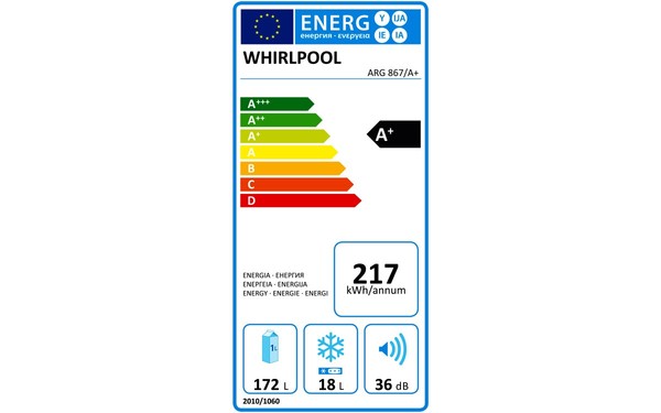 WHIRLPOOL ARG867/A+ - &Eacute;tiquette &eacute;nergie