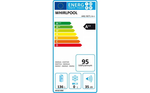 WHIRLPOOL ARG9071A++ - &Eacute;tiquette &eacute;nergie