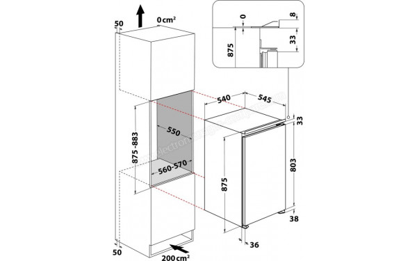 WHIRLPOOL ARG94312FR - Dimensions